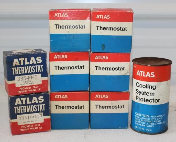 Group of 9 Atlas Thermostats & Cooling System Protector in Original Boxes & Can (1 of 4)