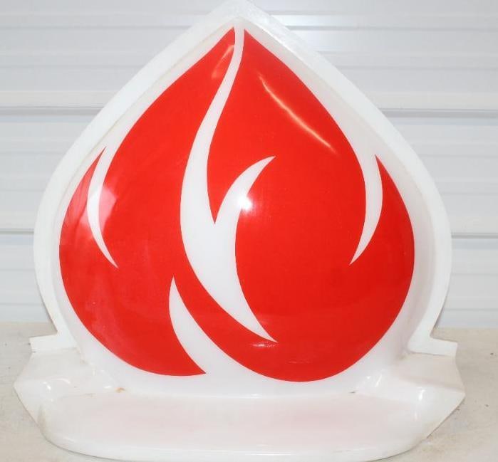 American Oil Plastic Doublesided Torch Flame Light Up Gas Station Sign: 25" x 17.5" x 25"