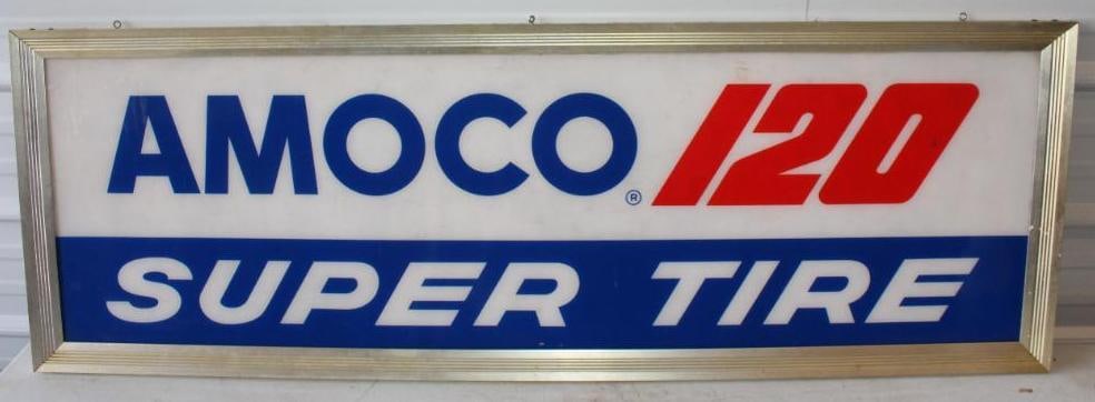 Amoco 120 Super Tire Framed Plastic Sign (1 of 4)
