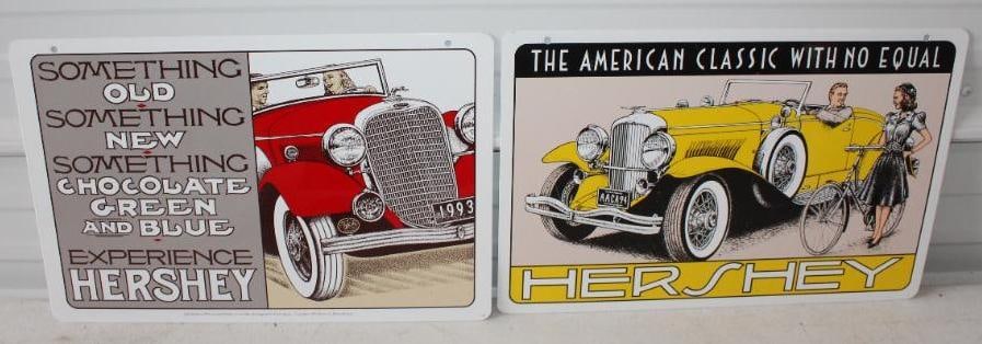 Group of 2 1993 and 1994 Hershey Car Show and Swap Meet Advertising Signs: 17.5x12