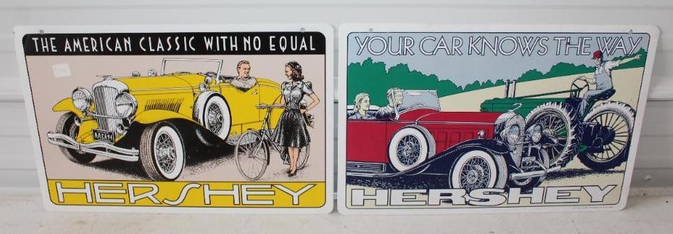 Group of 2 1994 and 1995 Hershey Car Show and Swap Meet Advertising Signs: 17.5x12