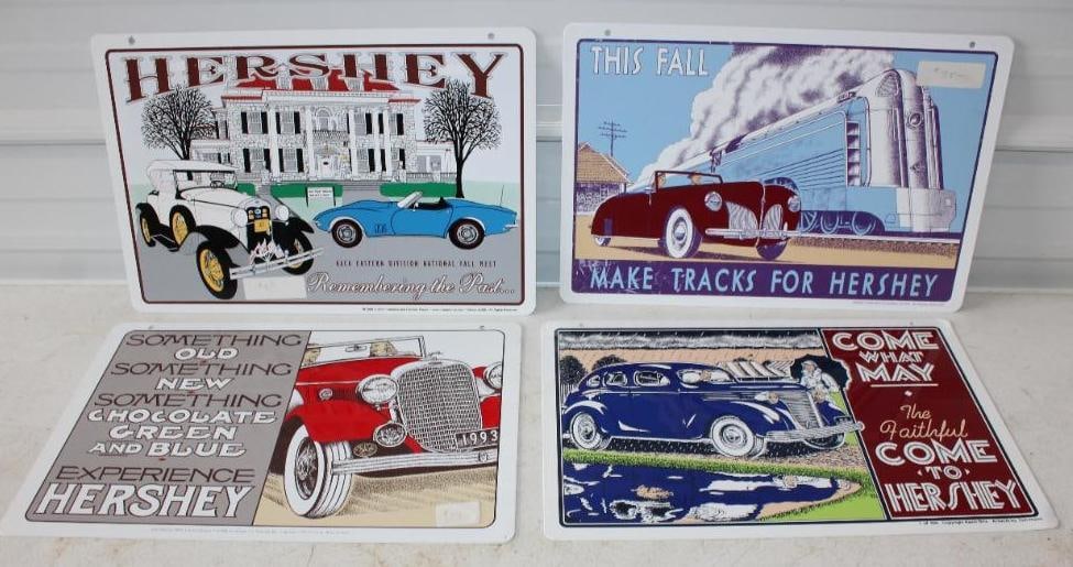 Group of 4 1993, 1999, 2002 and 2008 Hershey Car Show Advertising Signs (1 of 6)
