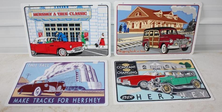 Group of 4 2001, 2002, 2005 and 2006 Hershey Car Show and Swap Meet Advertising Signs (1 of 6)