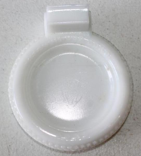 Pennsylvania Vacuum Cup Glass No Skid Tire Shaped Ash Tray "Milkglass": 4x4x1.5