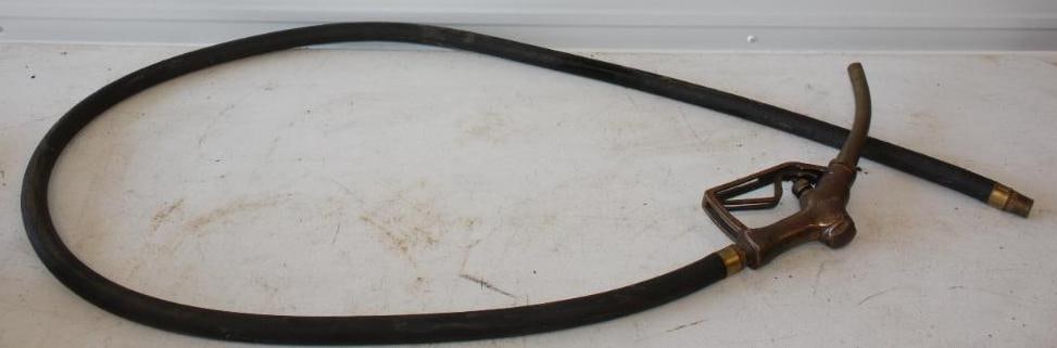 Brass McDonald Gas Pump Nozzle With Hose (1 of 5)