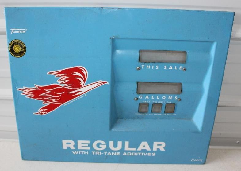 Union Oil Company of California Tokheim Explore Porcelain Regular Gas Pump Panel: it has some touch ups on and around the bird. 24" x 19"