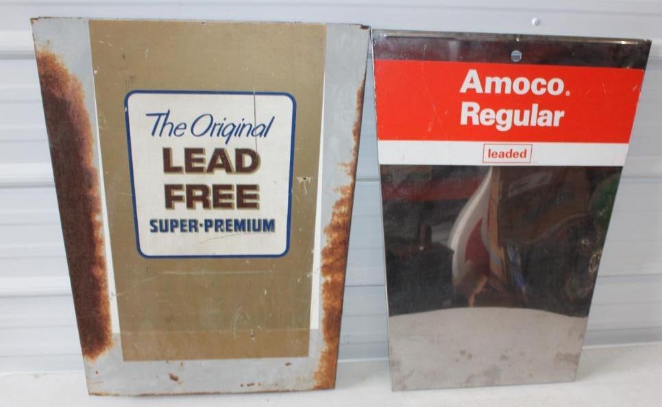 Group of 2 Amoco Gas Pump Panels With Original Decals (1 of 2)