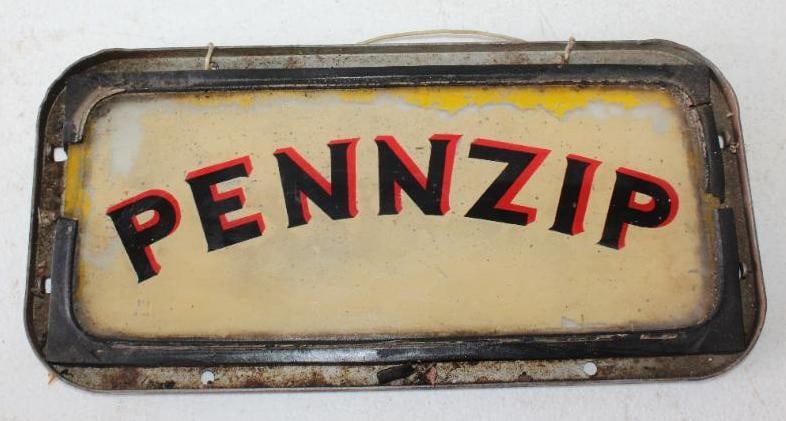 Pennzip Gas Pump Ad Glass With Fame (1 of 2)