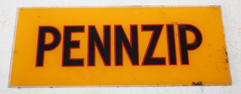 Pennzip Gas Pump Ad Glass (1 of 2)