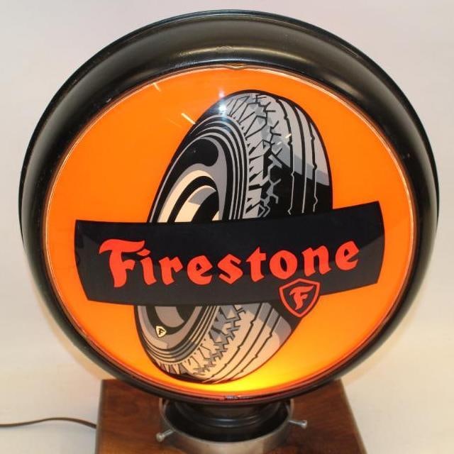 Reproduction Firestone Gas Pump Globe Lens on New 15inch Metal Body (1 of 10)