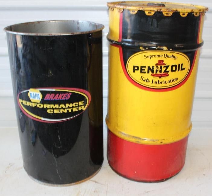 Group of 2 Pennzoil and Napa 120lb Grease Cans (1 of 3)