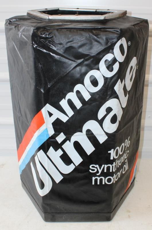 Amoco Ultimate Plastic Gas Station Trash Can with Vinyl Cover (1 of 5)