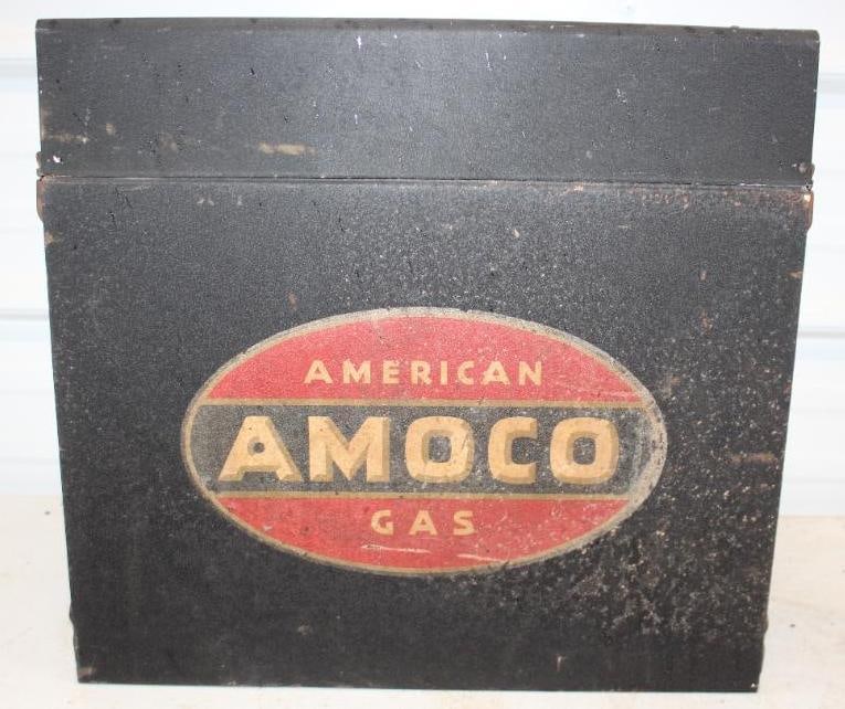 Amoco American Gas Advertising Speaker Cover: 18" x 9" x 17" paint is flaking
