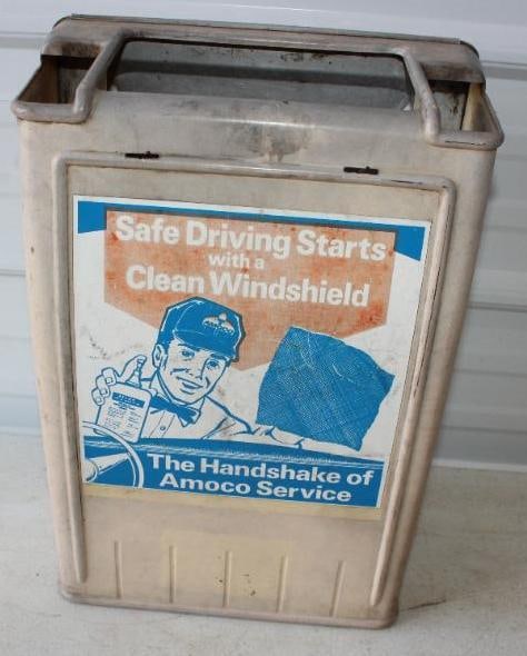 Amoco Gas Station Washer Fluid Service Cabinet: 13x7x17.5