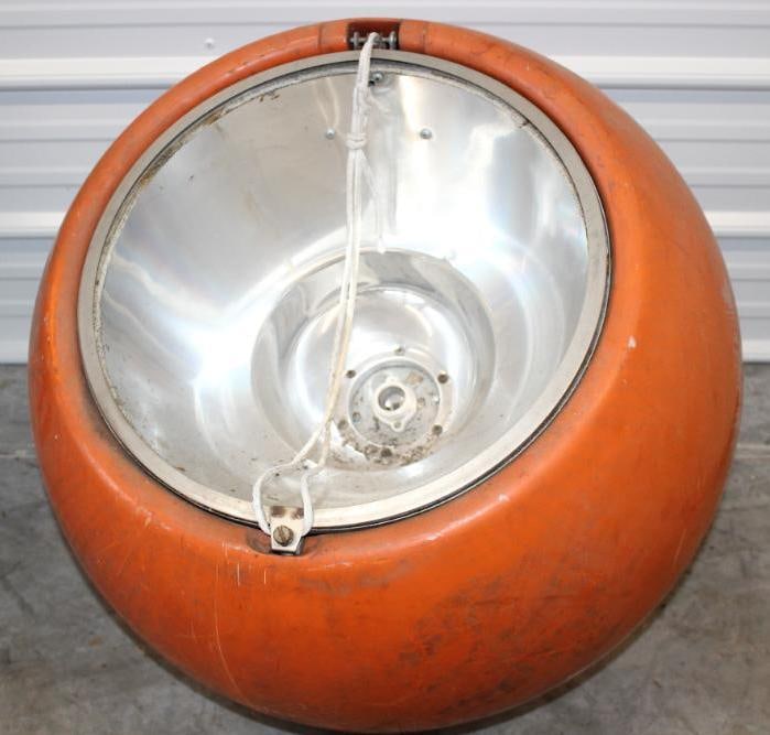 Large Gas Station Sign Light: 24" x 24" x 24" is missing lens and is made of plastic
