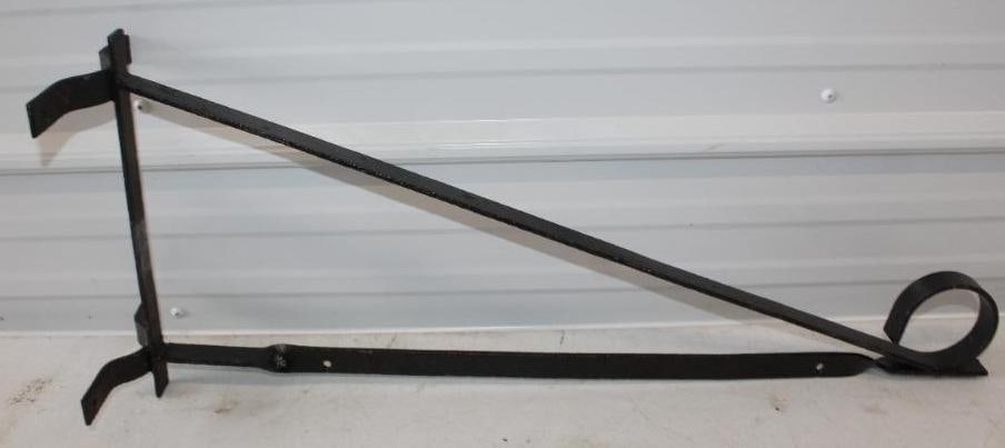 Black Painted Metal Sign Hanging Bracket: 30.5" x 7" x 13" sign mounting holes are 17" apart