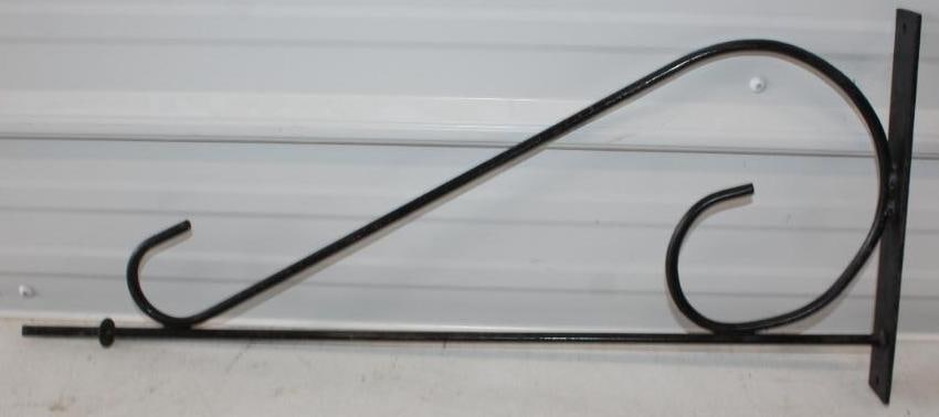 Black Painted Metal Sign Hanging Bracket: 28" x 1.5" x 12"