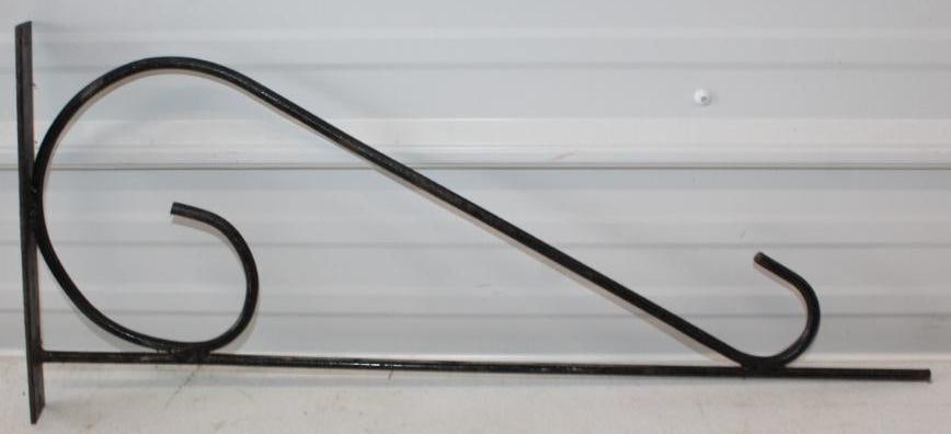 Black Painted Metal Sign Hanging Bracket: 28" x 1.5" x 12"