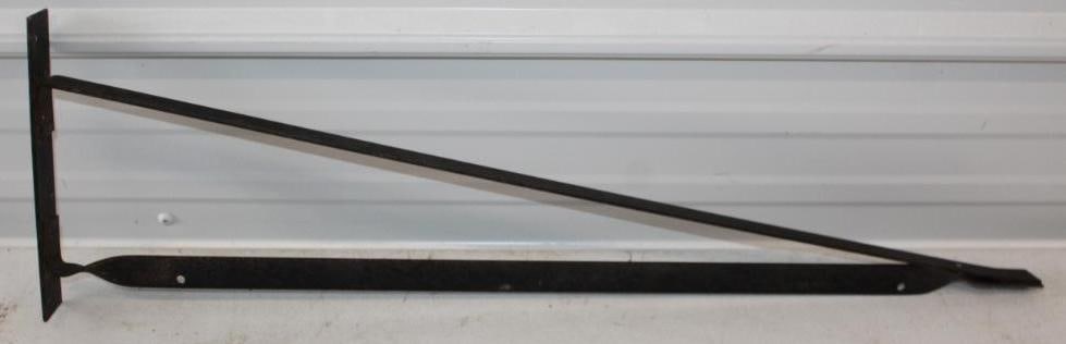 Black Painted Metal Sign Hanging Bracket: 30" x 1.5" x 9" sign mounting holes are 21.5" apart