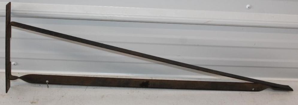 Black Painted Metal Sign Hanging Bracket: 30" x 1.5" x 9" sign mounting holes are 21.5" apart