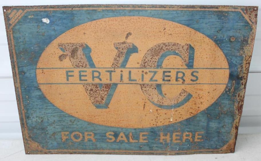VC Fertilizers For Sale Here Heavy Steel Advertising Sign (1 of 2)