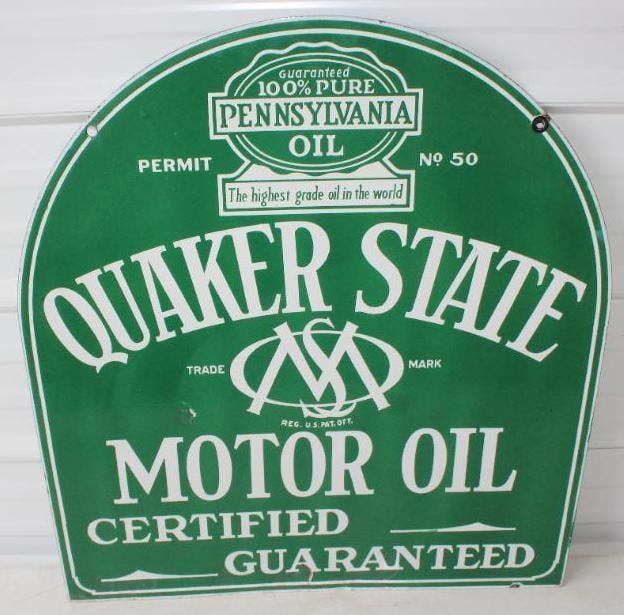 Quaker State Motor Oil DSP Tombstone Advertising Sign (1 of 10)