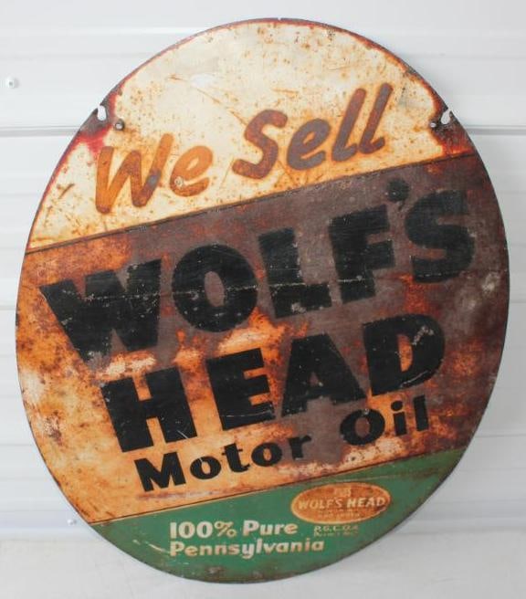 DST Wolf's Head Motor Oil Advertising Sign (1 of 7)