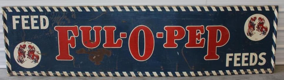 Ful-O-Pep Feeds Embossed Self Framed SST Advertising Sign (1 of 7)