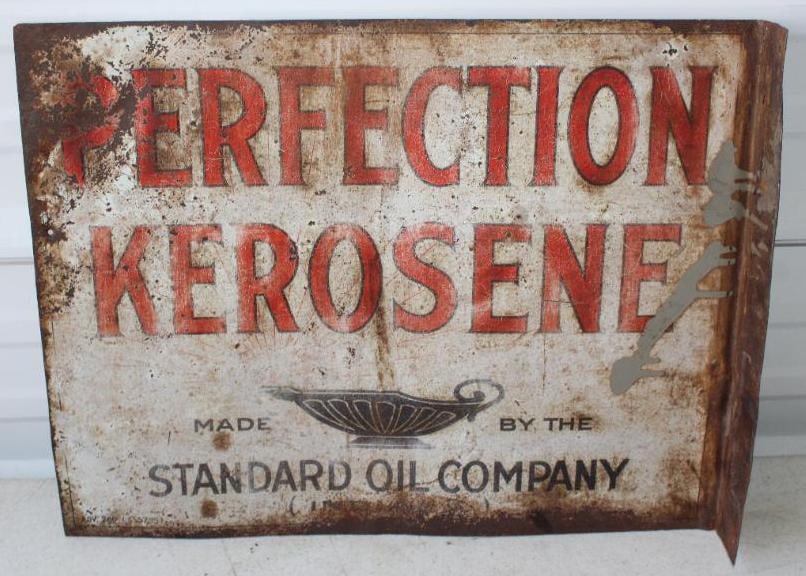 Standard Oil of Indiana Perfection Kerosene Flange Sign: 14x18x2