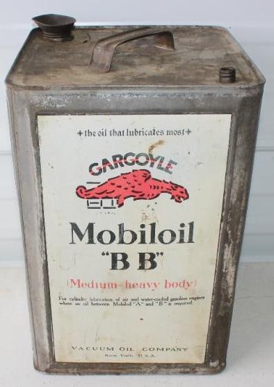Vacuum Oil Gargoyle BB Square 5 Gallon Oil Can (1 of 5)