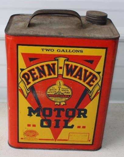 Penn-Wave 2 Gallon Oil Can: 8.5x 5.75x12 Back Has Some Fading