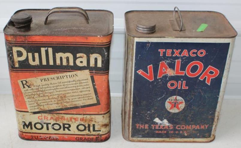 Group of 2 Texaco Valor and Pullman 2 Gallon Oil Cans (1 of 4)