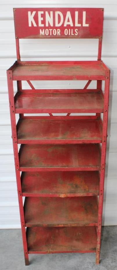Kendall Motor Oils Oil Can Display Rack: 20.75x53.5x12.5