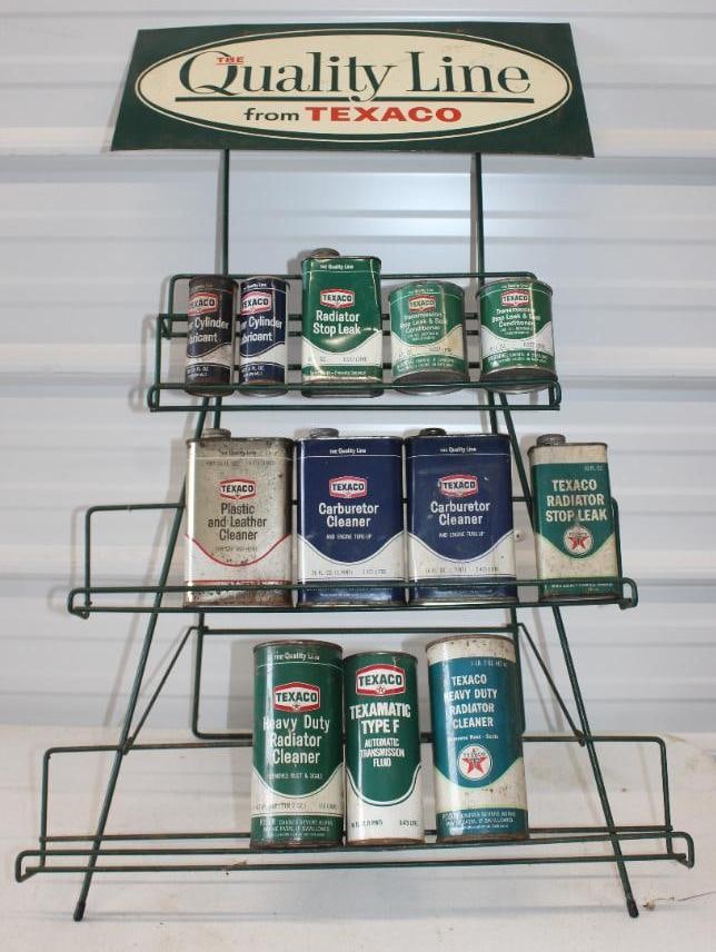 The Quality Line from Texaco Display Rack with 12 Cans: 22" x 14" x 30"