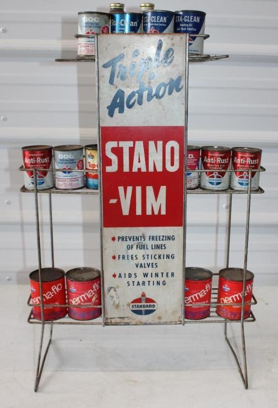 Standard Oil Stano-Vim Countertop Display Rack with 18 Cans (1 of 7)