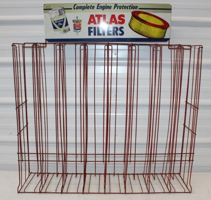 Atlas Filters Complete Engine Protection Advertising Display Rack: 34" x 8" x 37"