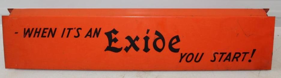 "When It's an Exide You Start!" Doublesided Rack Topper Sign (1 of 4)