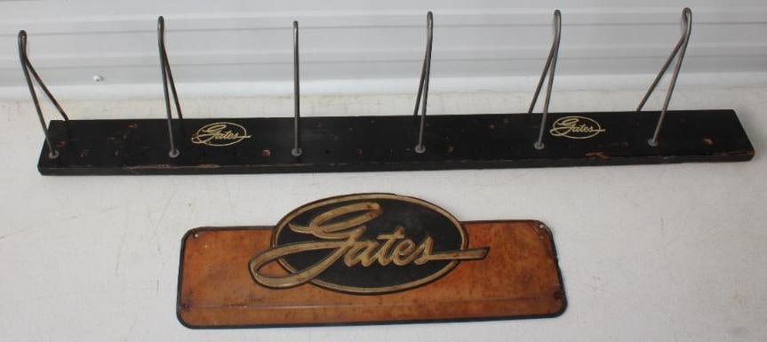 Group of 2 Gates Belts Advertising Sign and Display Rack (1 of 6)