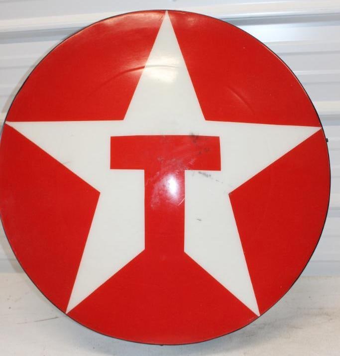Texaco Star Gas Station Light Up Advertising Sign: 26" x 26" x 6.25" untested