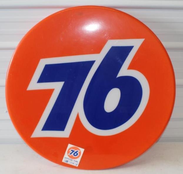 Union 76 Gas Station Plastic Light Up Sign Lens: 35x35x3 Appears to Have No Cracks
