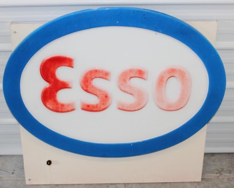 Esso Embossed Plastic Gas Station Sign (1 of 6)
