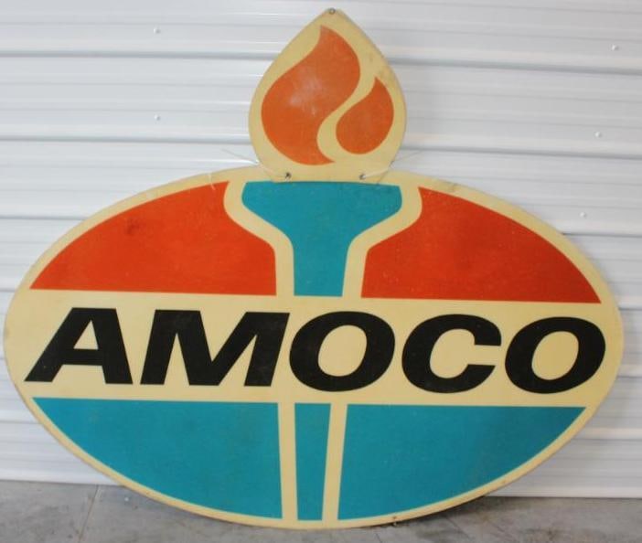 Single Sided Fiberglass Amoco Gas Station Service Sign (1 of 6)