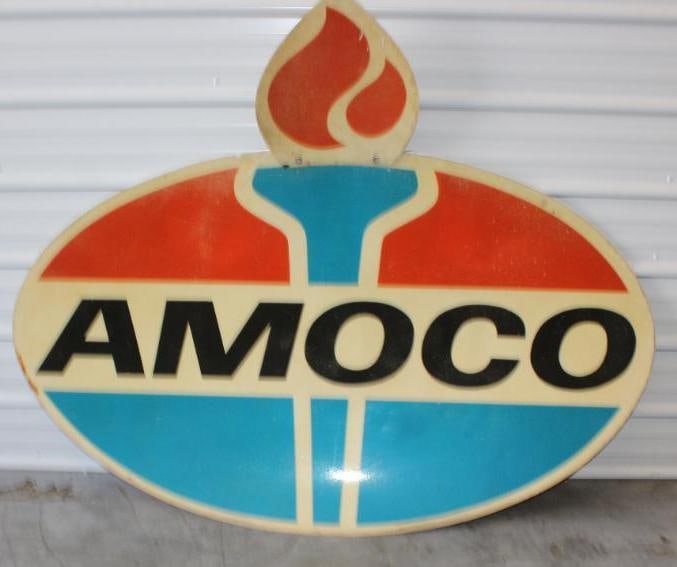 Single Sided Fiberglass Amoco Gas Station Service Sign (1 of 6)