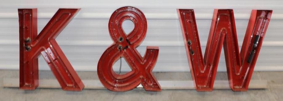 K & W Light Up Neon Advertising Sign (1 of 8)