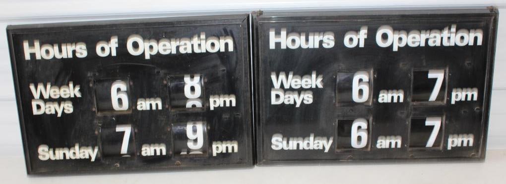 Group of 2 Hours of Operation Gas Station Sign (1 of 6)