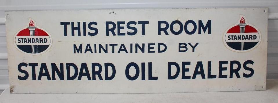 This Restroom Maintained by Standard Oil Dealers SST Hand Painted Sign with Decals (1 of 5)