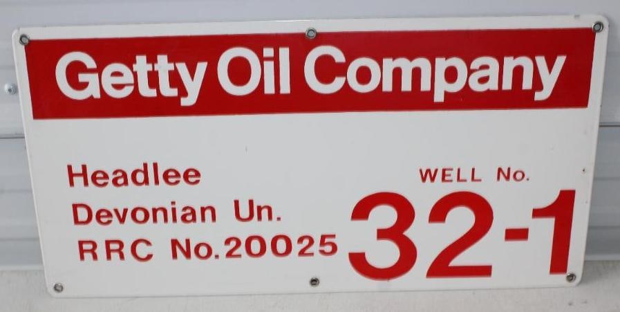 SSP Getty Oil Company Well Lease Sign: 24" x 12"