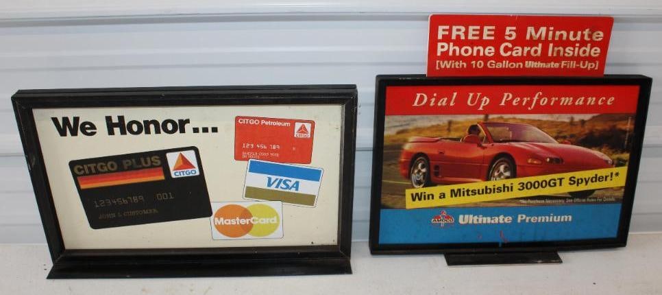 Group of 2 Citgo and Amoco Gas Pump Topper Signs (1 of 6)