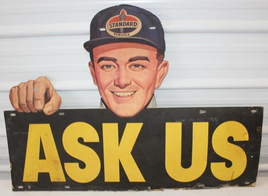 Standard Service Ask Us Heavy Cardboard Advertising Sign (1 of 5)