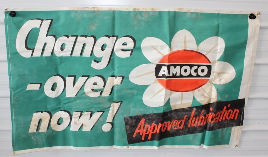 Change Over Now Amoco Approved Lubrication Advertising Canvas Banner (1 of 4)